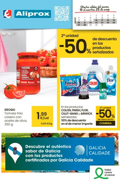 Ofertas de Hiper-Supermercados en Bóveda | 2ª unidad -50% de descuento ALIPROX de Eroski | 16/5/2024 - 28/5/2024