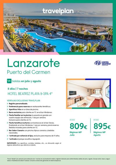 Ofertas de Viajes en Palafrugell | Travelplan Lanzarote de Travelplan | 16/5/2024 - 23/5/2024