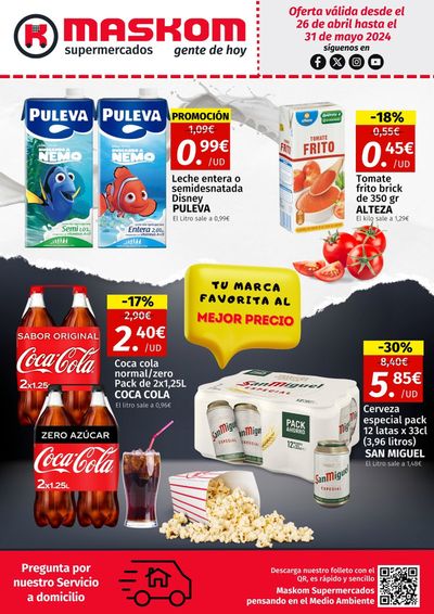 Ofertas de Hiper-Supermercados en Cañete la Real | Maskom Supermercados Folleto Mayo 2024 de Maskom Supermercados | 1/5/2024 - 31/5/2024