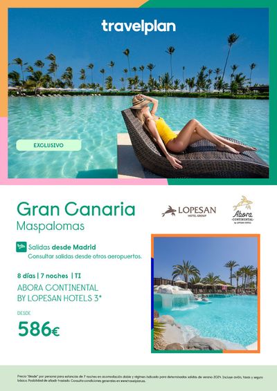 Ofertas de Viajes en Zaragoza | Travelplan Gran Canaria de Travelplan | 20/5/2024 - 31/5/2024