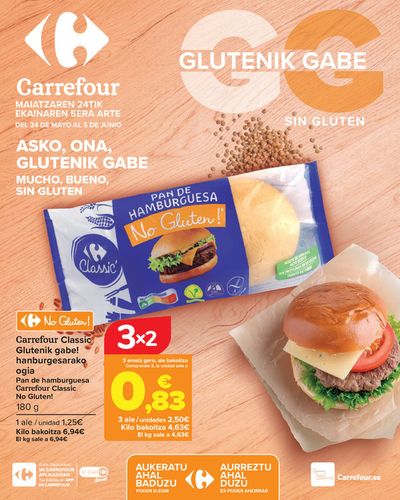 Ofertas de Hiper-Supermercados en Algorta | SIN GLUTEN de Carrefour | 24/5/2024 - 5/6/2024