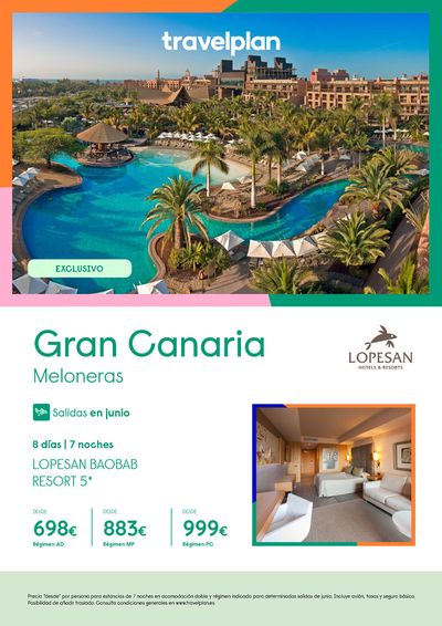 Ofertas de Viajes en Padul | Travelplan Gran Canaria de Travelplan | 22/5/2024 - 31/5/2024