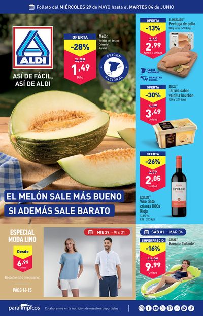 Ofertas de Hiper-Supermercados en Port de Pollença | ¡Así de fácil, así de Aldi! de ALDI | 29/5/2024 - 4/6/2024