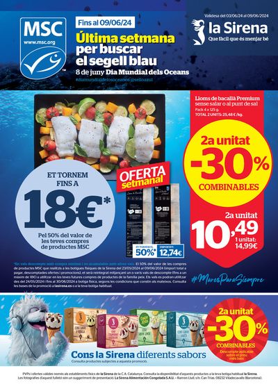 Ofertas de Hiper-Supermercados en Port de la Selva | Última setmana per buscar el segell blau de La Sirena | 3/6/2024 - 9/6/2024