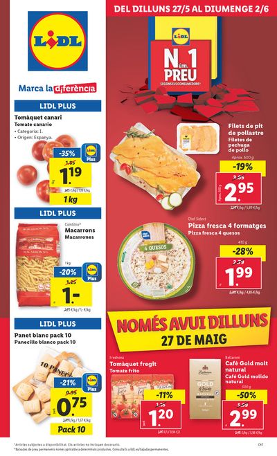 Ofertas de Hiper-Supermercados en Riera de Gaià | Precio nº1 de Lidl | 27/5/2024 - 2/6/2024