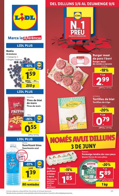 Ofertas de Hiper-Supermercados en Riera de Gaià | Marca la diferencia de Lidl | 3/6/2024 - 9/6/2024
