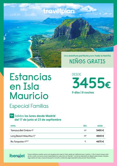 Ofertas de Viajes en Calahorra | Travelplan Mauricio de Travelplan | 31/5/2024 - 10/6/2024