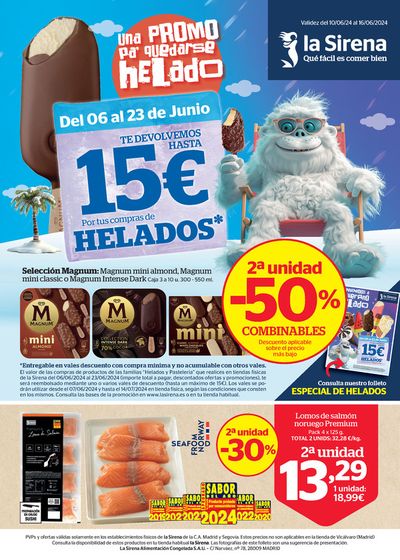 Ofertas de Hiper-Supermercados en Valdilecha | Una promo pa' quedarse helado de La Sirena | 10/6/2024 - 16/6/2024