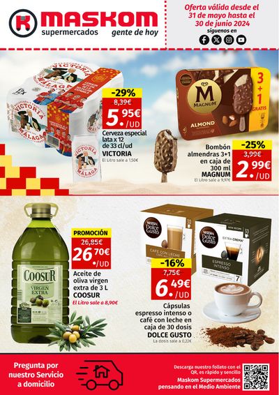 Catálogo Maskom Supermercados en Málaga | Maskom Supermercados Folleto Junio 2024 | 7/6/2024 - 30/6/2024