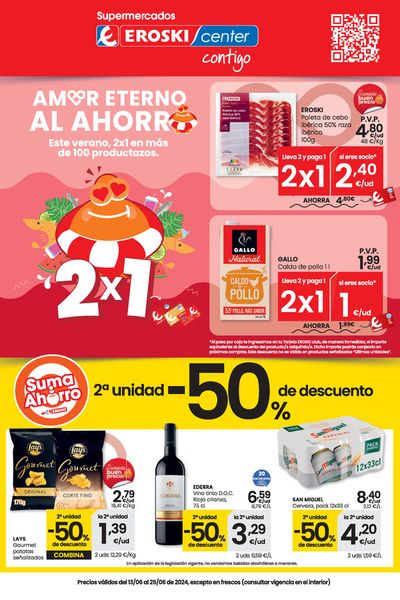 Ofertas de Hiper-Supermercados en Monreal del Campo | Amor eterno al ahorro SUPERMERCADOS EROSKI CENTER. de Eroski | 13/6/2024 - 26/6/2024