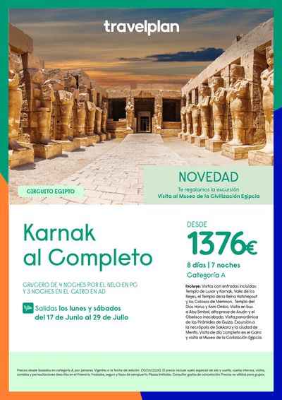 Ofertas de Viajes | Travelplan Egipto de Travelplan | 14/6/2024 - 30/6/2024
