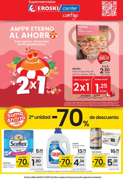 Ofertas de Hiper-Supermercados en Ferreries | Amor eterno al ahorro SUPERMERCADOS EROSKI CENTER de Eroski | 11/7/2024 - 30/7/2024