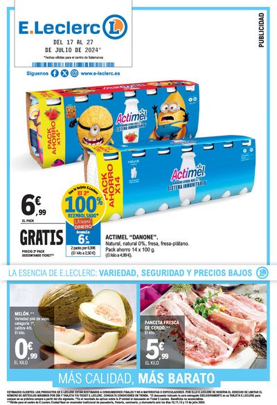 Ofertas de Hiper-Supermercados en Salamanca | Hiper ofertas 11 de E.Leclerc | 17/7/2024 - 27/7/2024