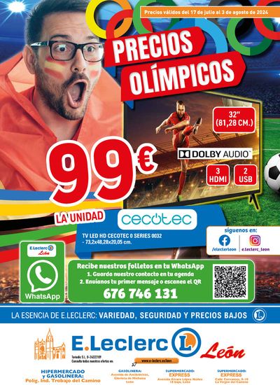 Ofertas de Informática y Electrónica en León | Precios olímpicos de E.Leclerc | 17/7/2024 - 3/8/2024