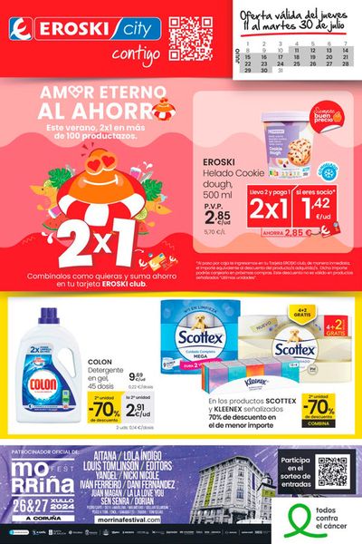 Ofertas de Hiper-Supermercados en Boiro | Amor eterno al ahorro SUPERMERCADOS EROSKI CITY de Eroski | 11/7/2024 - 30/7/2024