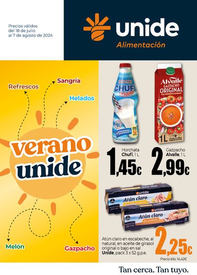 Catálogo UNIDE Alimentación en Soria | El ahorro en verano sigue en tu súper cercano | 18/7/2024 - 7/8/2024