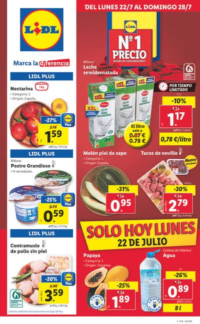 Ofertas de Hiper-Supermercados en San Cristobal de la Laguna (Tenerife) | Precio nº1 de Lidl | 22/7/2024 - 28/7/2024