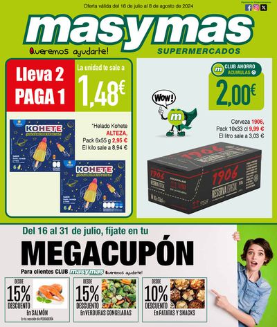 Catálogo Masymas en León | Oferta válida del 18 de julio al 8 de agosto de 2024 | 18/7/2024 - 8/8/2024