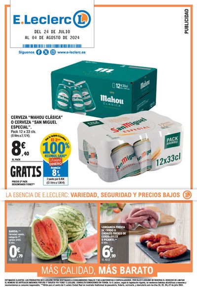 Ofertas de Hiper-Supermercados en Carbajosa de la Sagrada | Hiper ofertas Salamanca de E.Leclerc | 24/7/2024 - 4/8/2024