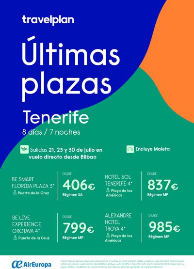 Catálogo Travelplan | Travelplan Últimas plazas Tenerife | 21/7/2024 - 30/7/2024