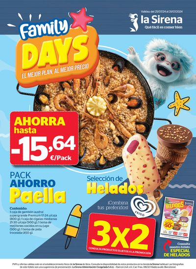 Ofertas de Hiper-Supermercados en Santa Eulària des Riu | Family Days de La Sirena | 25/7/2024 - 31/7/2024