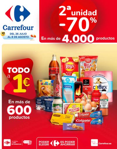 Catálogo Carrefour en Huelva | 2ªud. Al -70% / TODO 1€ | 26/7/2024 - 8/8/2024
