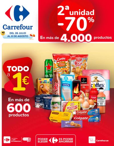 Ofertas de Hiper-Supermercados en Las Palmas de Gran Canaria | 2ªud. Al -70% / TODO 1€ de Carrefour | 26/7/2024 - 8/8/2024