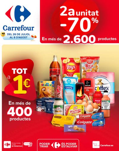 Ofertas de Hiper-Supermercados en Banyoles | 2ªud. Al -70% / TODO 1€ de Carrefour | 26/7/2024 - 8/8/2024