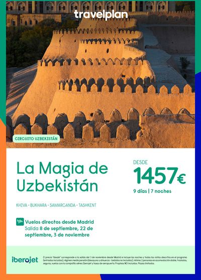 Ofertas de Viajes en Conil de la Frontera | Travelplan Uzbequistan de Travelplan | 24/7/2024 - 1/9/2024
