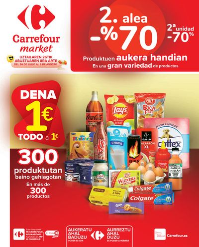 Catálogo Carrefour Market en Tolosa | 2ªud. Al -70% | 26/7/2024 - 8/8/2024