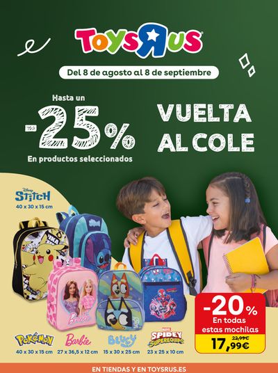 Catálogo ToysRus en Relleu | Vuelta al cole! Hasta un -25% en productos seleccionados | 8/8/2024 - 8/9/2024