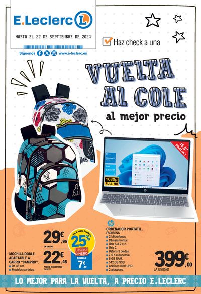 Ofertas de Vuelta al cole en Pamplona | Vuelta al cole  de E.Leclerc | 16/8/2024 - 22/9/2024