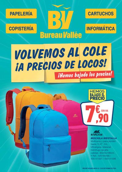 Catálogo Bureau Vallée | Volvemos al cole, ¡A precios locos! | 22/8/2024 - 12/9/2024