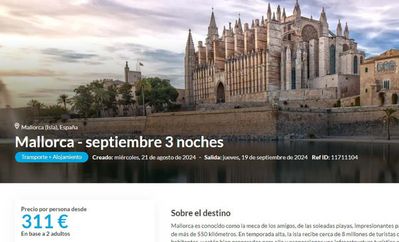 Catálogo Carrefour Viajes en Huelva | Mallorca desde 311€  | 23/8/2024 - 15/9/2024