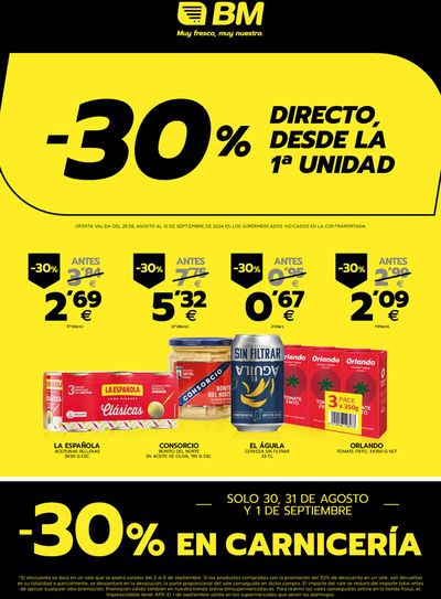 Catálogo BM Supermercados en Cobeña | -30% Directo | 28/8/2024 - 10/9/2024