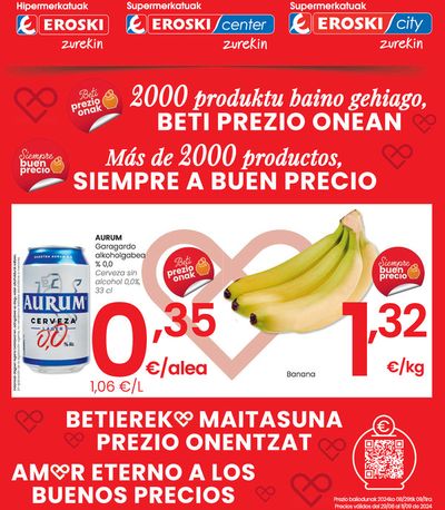 Catálogo Eroski en Sotillo de la Adrada | Beti prezio onean SUPERMERKATUAK EROSKI CITY. | 29/8/2024 - 11/9/2024