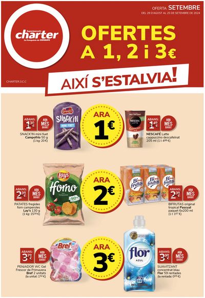 Catálogo Supermercados Charter en Barcelona | OFERTES A 1, 2 i 3€ | 29/8/2024 - 25/9/2024