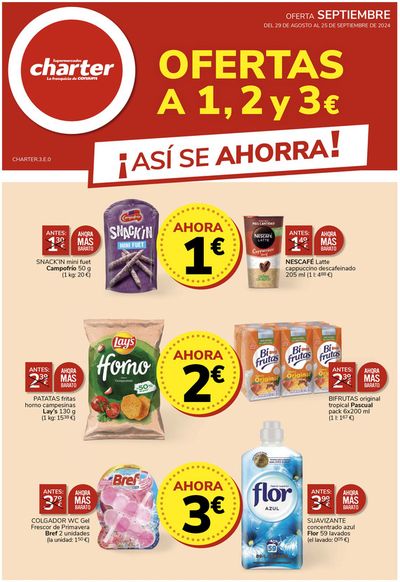 Catálogo Supermercados Charter en Sinarcas | OFERTAS A 1, 2 y 3€ | 29/8/2024 - 25/9/2024