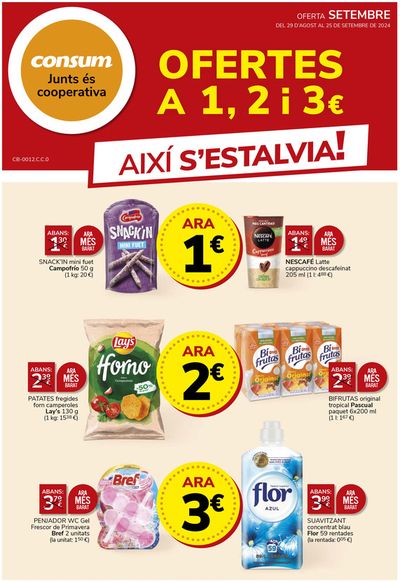 Catálogo Consum en Barcelona | OFERTES A 1, 2 i 3€ | 29/8/2024 - 25/9/2024