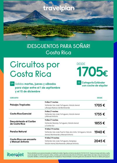 Ofertas de Viajes en Torremolinos | Travelplan Costa Rica de Travelplan | 3/9/2024 - 14/9/2024