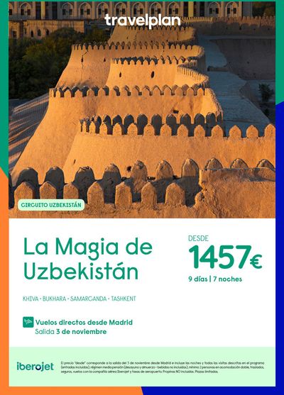 Ofertas de Viajes en Torremolinos | Travelplan Uzbequistan de Travelplan | 5/9/2024 - 25/10/2024