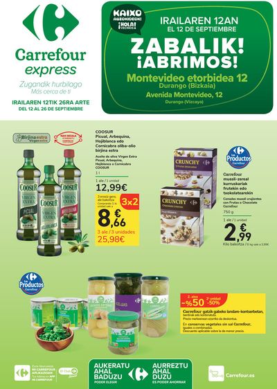 Catálogo Carrefour Express en Basauri | Zabalik! ¡Abrimos | 12/9/2024 - 26/9/2024