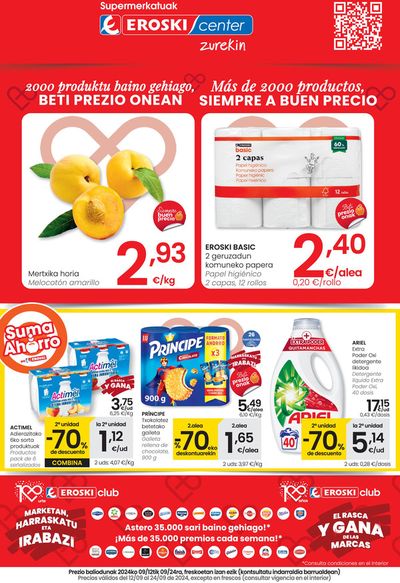 Ofertas de Hiper-Supermercados en Burgohondo | 2000 produktu baino gehiago, BETI PREZIO ONEAN de Eroski | 12/9/2024 - 25/9/2024