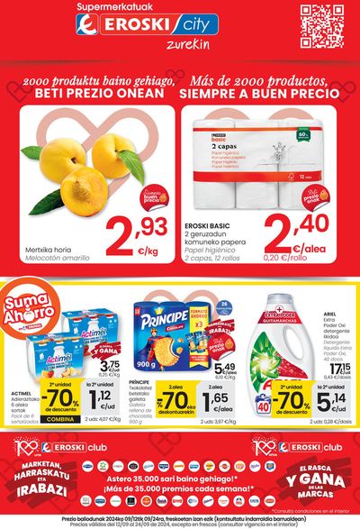 Ofertas de Hiper-Supermercados en Burgohondo | 2000 produktu baino gehiago, BETI PREZIO ONEAN de Eroski | 12/9/2024 - 24/9/2024