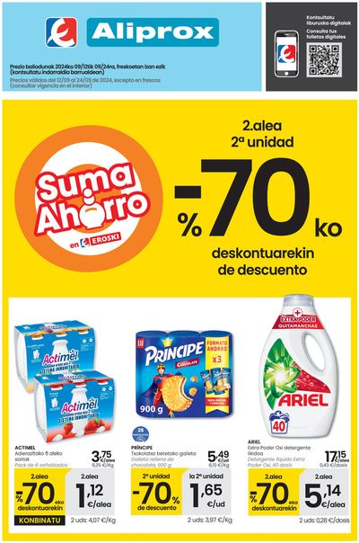 Ofertas de Hiper-Supermercados en Burgohondo | 2. alea -70% ko deskontuarekin  de Eroski | 12/9/2024 - 24/9/2024