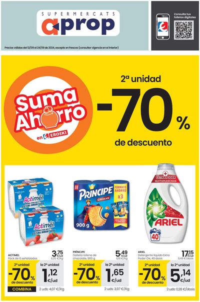 Ofertas de Hiper-Supermercados en Burgohondo | 2º unidad -70% de descuento de Eroski | 12/9/2024 - 24/9/2024