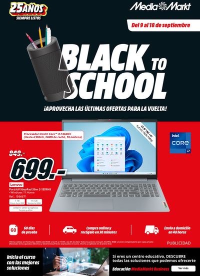 Ofertas de Vuelta al cole en El Puerto De Santa María | Back to school! de MediaMarkt | 9/9/2024 - 18/9/2024