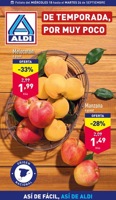 Ofertas de Hiper-Supermercados en Gójar | ¡Así de fácil, así de Aldi! de ALDI | 18/9/2024 - 24/9/2024