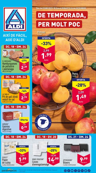 Ofertas de Perfumerías y Belleza en Sant Vicenç dels Horts | ¡Así de fácil, así de Aldi! de ALDI | 18/9/2024 - 24/9/2024