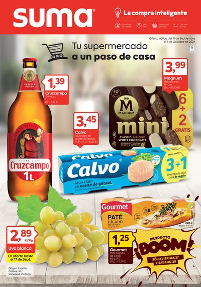 Catálogo Suma Supermercados en Huesca | Oferta válida del 11 de Septiembre al 1 de Octubre de 2024 | 11/9/2024 - 1/10/2024